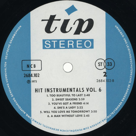 tip band lp hits instrumentals volume 6 and 7 label 2